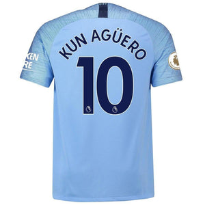 10-Sergio Aguero Manchester City 2018-19 Home Player Jersey – Blue