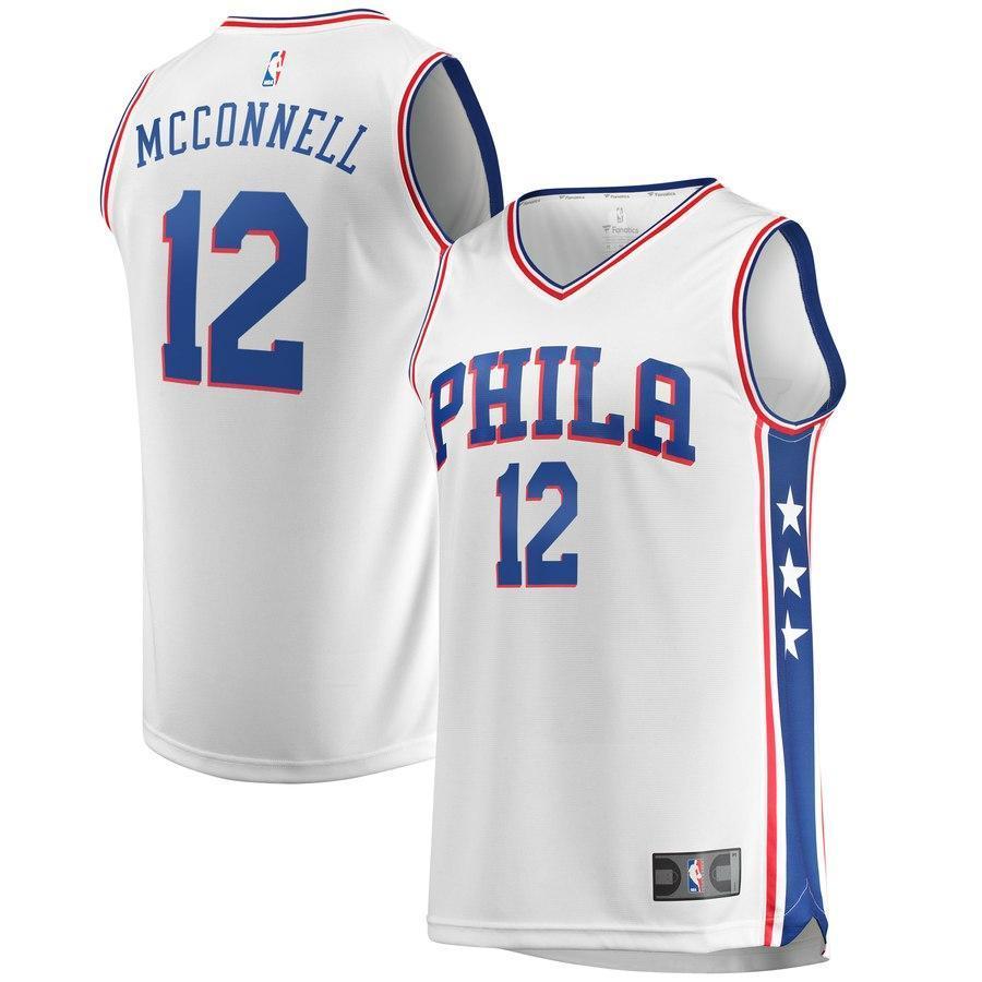 12-T.J. McConnell Philadelphia 76ers Jersey - Association Edition – White