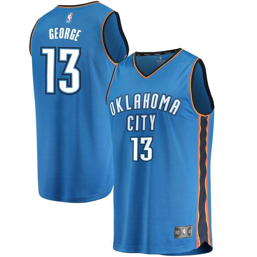 13-Paul George Oklahoma City Thunder Jersey Blue - Icon Edition