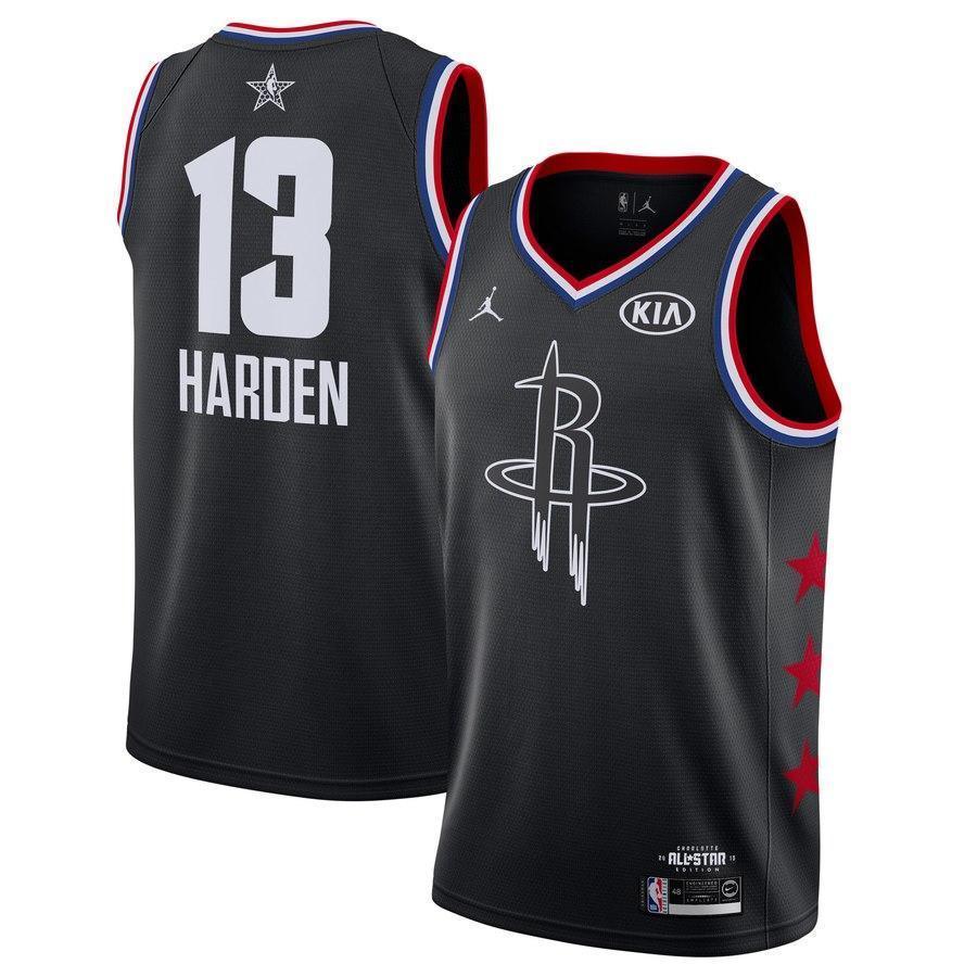 13James Harden Houston Rockets Jordan 2019 NBA All-Star Game Finished Swingman Jersey – Black