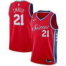 Load image into Gallery viewer, 21-Joel Embiid Philadelphia 76ers Swingman Jersey - Statement Edition – Red