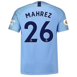 26-Riyad Mahrez Manchester City 2018-19 Home Stadium Player Jersey – Blue