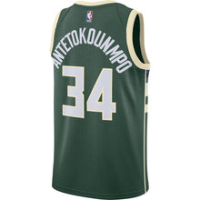 Load image into Gallery viewer, 34-Giannis Antetokounmpo Milwaukee Bucks Swingman Jersey Green - Icon Edition