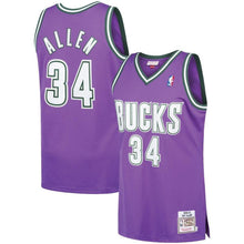 Load image into Gallery viewer, Ray Allen Milwaukee Bucks Mitchell &amp; Ness 2000-01 Hardwood Classics Authentic Jersey - Purple
