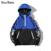 Load image into Gallery viewer, Una Reta Hooded Jackets Men 2019 New Patchwork Color