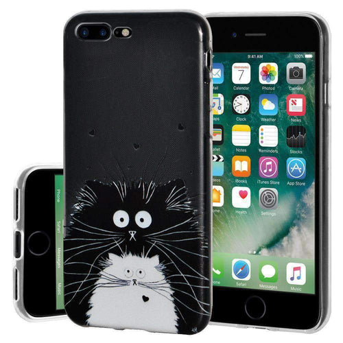 Soft Gel TPU Soft Skin Case Cat for iPhone 7 Plus - Clear