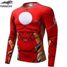 Load image into Gallery viewer, Iron man T-shirt captain America civil war T-shirt 3d-printed avenger 3 long-sleeve fitness suit men's fashion sports T-shirt