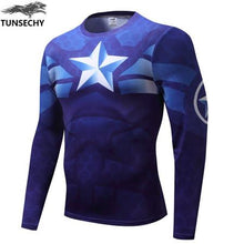 Load image into Gallery viewer, Iron man T-shirt captain America civil war T-shirt 3d-printed avenger 3 long-sleeve fitness suit men's fashion sports T-shirt
