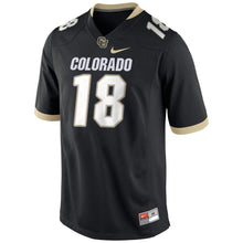 Load image into Gallery viewer, #18 Colorado Buffaloes Football Game Jersey – Black