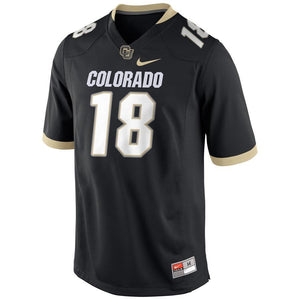 #18 Colorado Buffaloes Football Game Jersey – Black