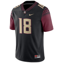 Load image into Gallery viewer, #18 Florida State Seminoles Football Game Jersey – Black