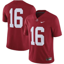 Load image into Gallery viewer, #16 Alabama Crimson Tide Football Jersey - Crimson