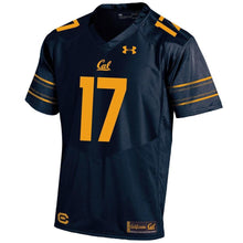 Load image into Gallery viewer, #17 Cal Bears Under Armour Premier Football Jersey - Navy