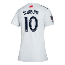 Load image into Gallery viewer, Teal Bunbury New England Revolution Women's 2019 Colonial Player Jersey – White