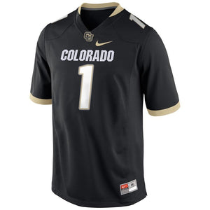 #1 Colorado Buffaloes Football Game Jersey – Black