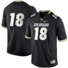 Load image into Gallery viewer, #18 Colorado Buffaloes Football Game Jersey – Black